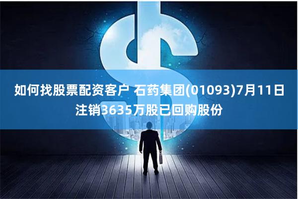 如何找股票配资客户 石药集团(01093)7月11日注销3635万股已回购股份